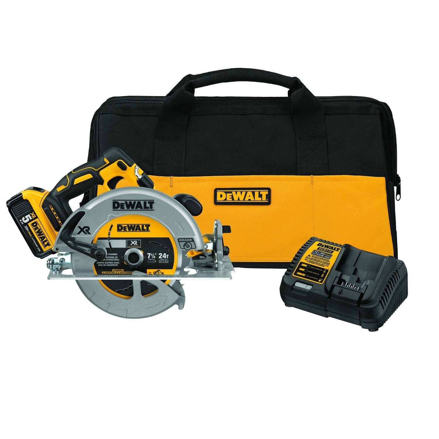 20V MAX 7-1/4 IN. BRUSHLESS XR CIRCULAR SAW KIT WITH 5.0 AH BATTERY