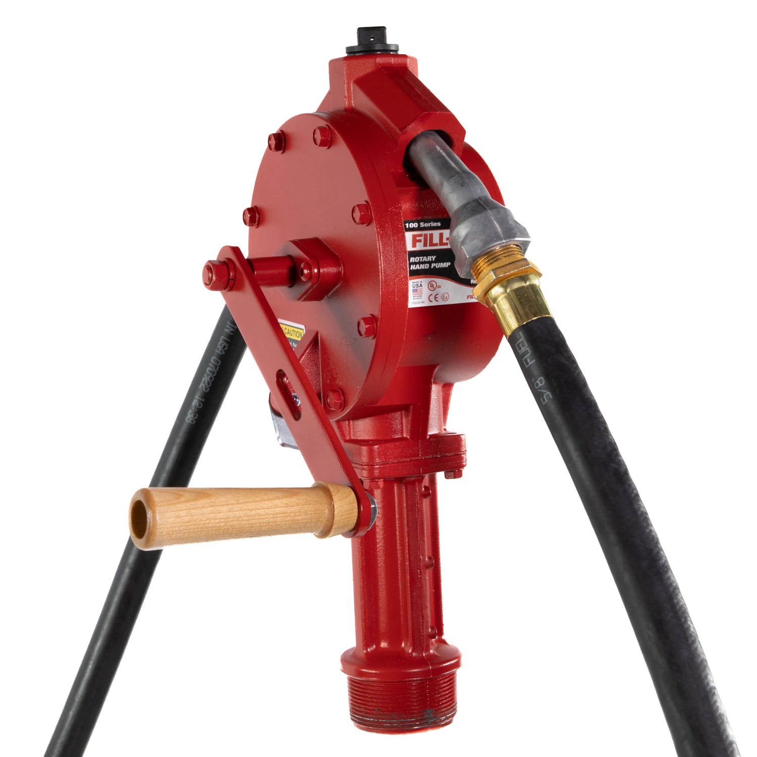 ROTARY HAND OPERATED FUEL TRANSFER PUMP WITH NOZZLE SPOUT
