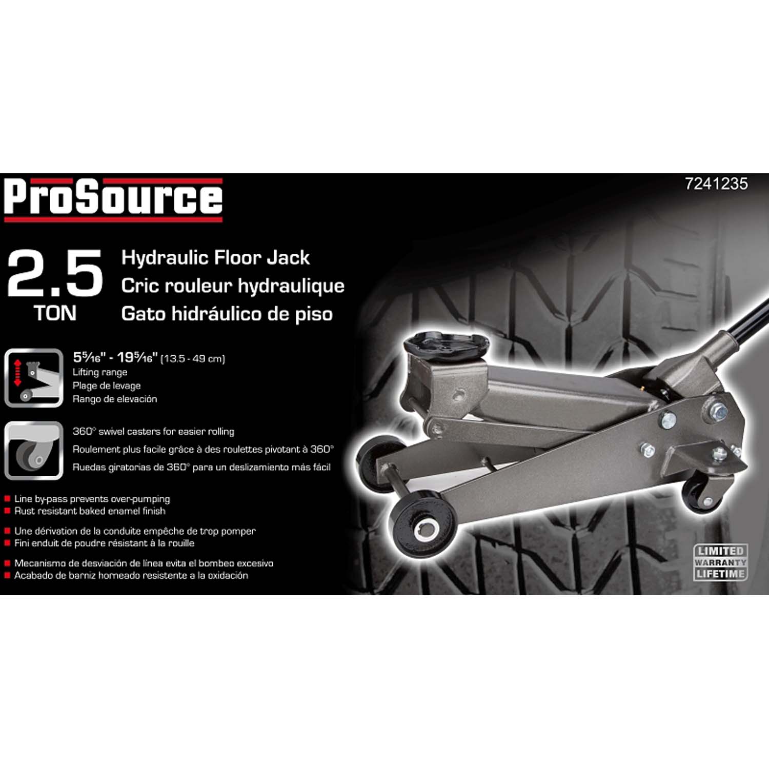 2.5 TON HYDRAULIC FLOOR JACK WITH 5-5/16 TO 19-5/16 IN. LIFT 2.5 TON HYDRAULIC FLOOR JACK WITH 5-5/16 TO 19-5/16 IN. LIFT