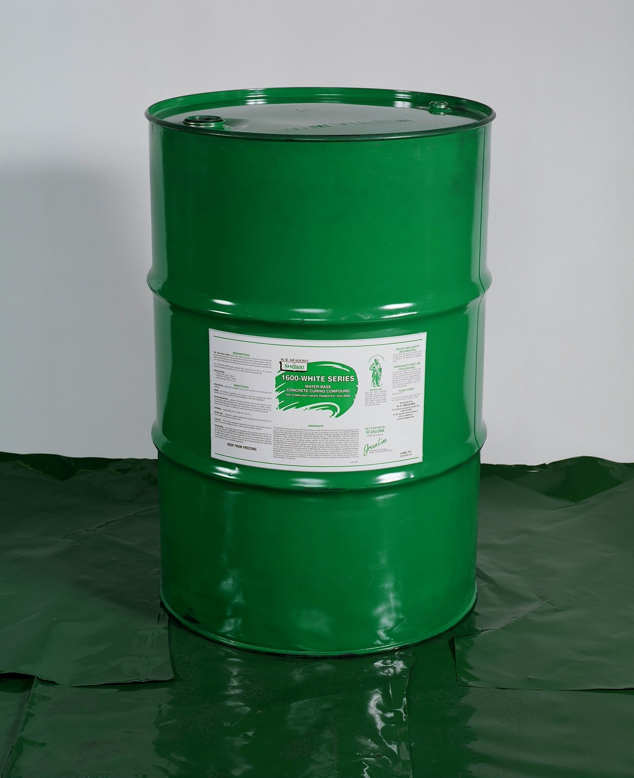 55 GALLON WHITE WATER BASED WAX-BASED CONCRETE CURING COMPOUND DRUM