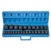 1/2 IN. DRIVE STANDARD LENGTH IMPACT 6 POINT METRIC SOCKET SET 10 TO 36 MM