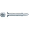 #12-24 X 2 IN. 3 PT. SELF-DRILLING PHILLIPS FLAT HEAD REAMER WITH WINGS ZINC PLATED SCREWS