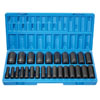 1/2 IN. DRIVE DEEP LENGTH IMPACT 12 POINT METRIC SOCKET SET 10 TO 36 MM