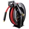 STEEL DUAL ARM AUTO-RETRACTABLE AIR HOSE REEL 1/2 IN. X 50 FT. RUBBER HOSE 300 MAX PSI