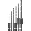 6 PC 1/16 TO 1/4 IN. HEX SHANK DRILL BIT SET