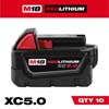 10 PACK M18 REDLITHIUM XC5.0 EXTENDED CAPACITY BATTERIES