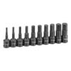 1/2 INCH 10PC METRIC DRIVE STANDARD LENGTH SET HEX POINT