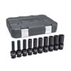 10 PIECE 1/2 IN. DRIVE 6 POINT DEEP UNIVERSAL IMPACT SAE SOCKET SET