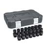 15 PIECE 3/8 IN. DRIVE 6 POINT STANDARD UNIVERSAL IMPACT METRIC SOCKET SET