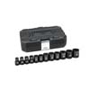 12 PIECE 1/2 IN. DRIVE 6 POINT STANDARD IMPACT SAE SOCKET SET