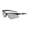 ANSER SEMI-RIMLESS SAFETY GLASSES BLACK FRAME SILVER MIRROR LENS AND ANTI-SCRATCH COATING