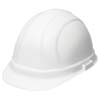 WHITE HARD HAT WITH RATCHET SUSPENSION