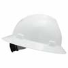 WHITE SLOTTED FULL BRIM FAS-TRAC V-GARD HARD HAT WITH RATCHET