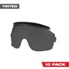 10PK TINTED GASKETED EYE VISOR REPLACEMENT LENSES FOR BOLT HELMETS AND HARD HATS