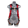 XX-LARGE CONSTRUCTION SAFETY HARNESS 5 POINT PADDED BACK PADDED GROMMET LEGS BACK D-RING RED/BLACK