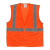 TYPE R CLASS 2 4 POCKET MESH SAFETY VEST WITH ZIPPER ORANGE X LARGE